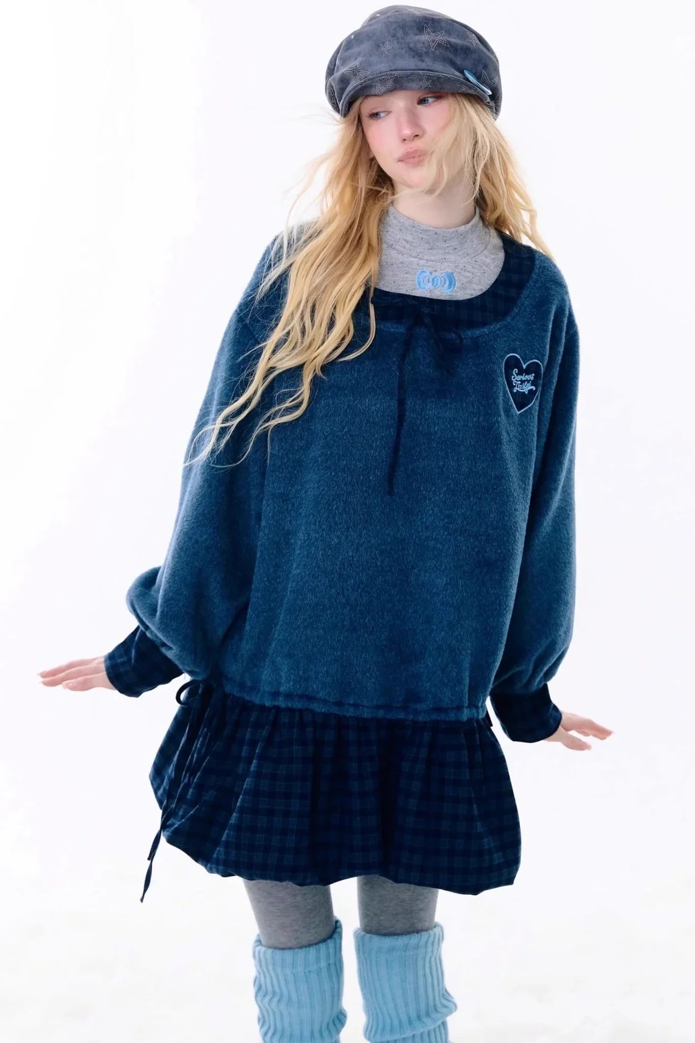 Patchwork Plaid Wool Dress