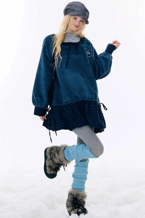 Patchwork Plaid Wool Dress
