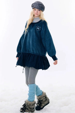 Patchwork Plaid Wool Dress