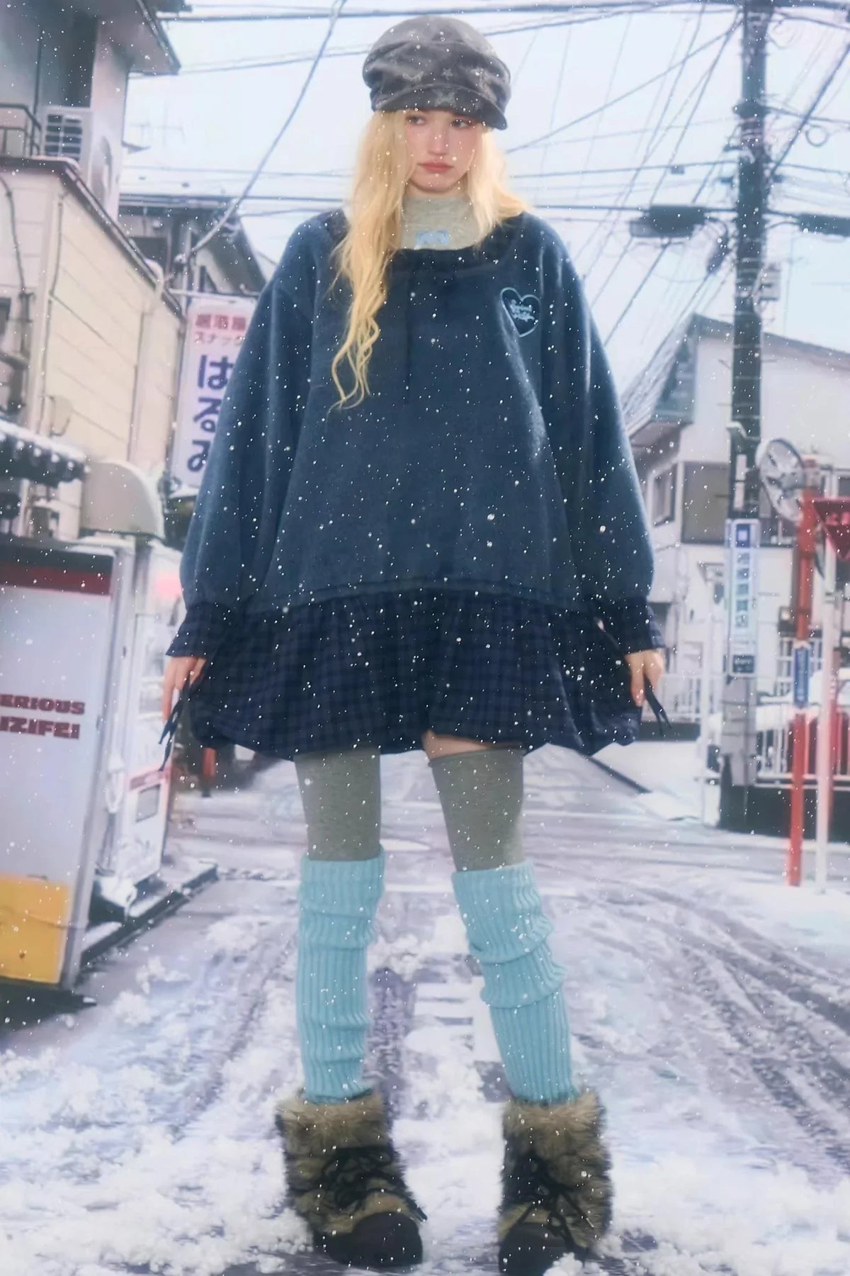 Patchwork Plaid Wool Dress