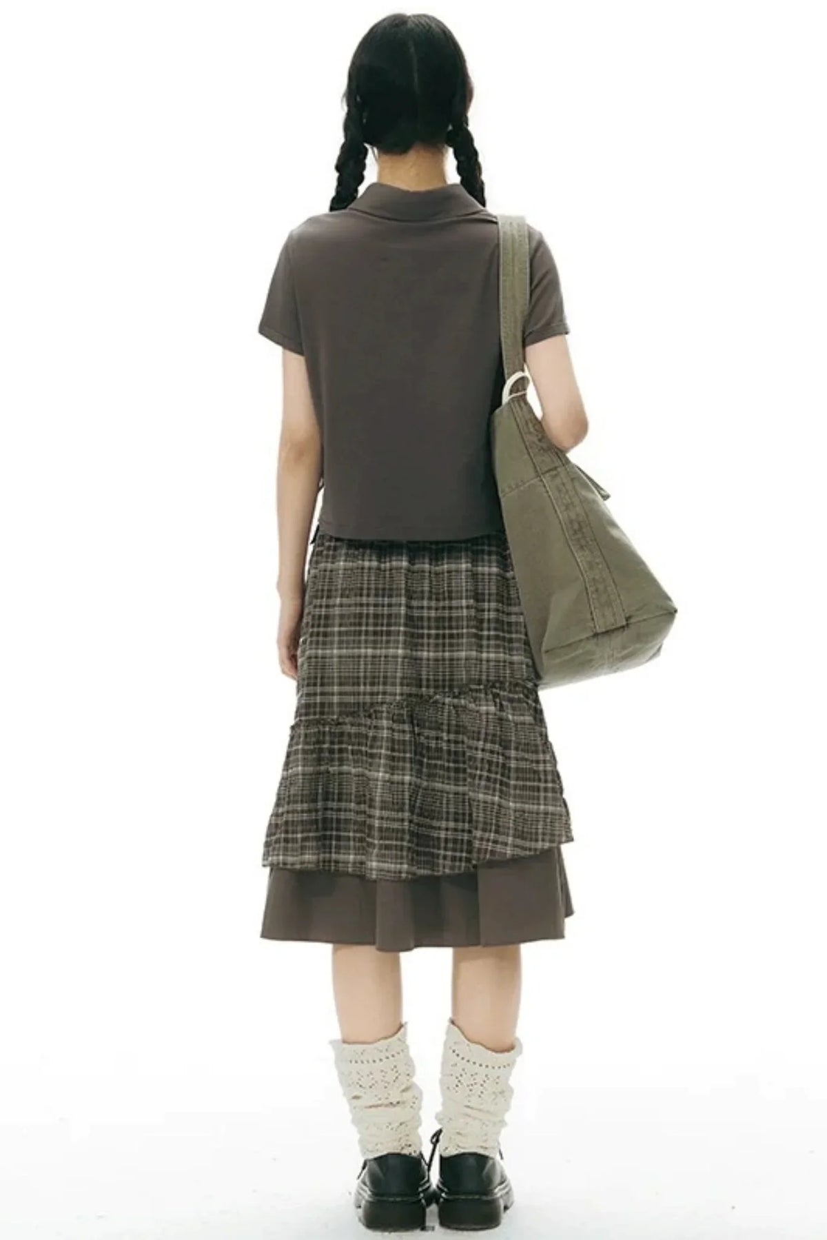 Patchwork Polo Knit Top