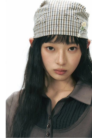 Patchwork Polo Knit Top