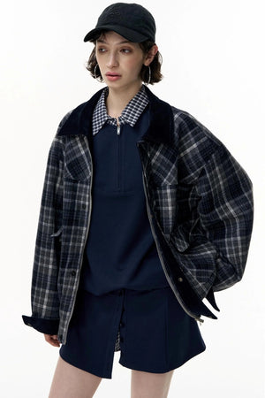 Patchwork Pullover Sweatshirt Set-Up