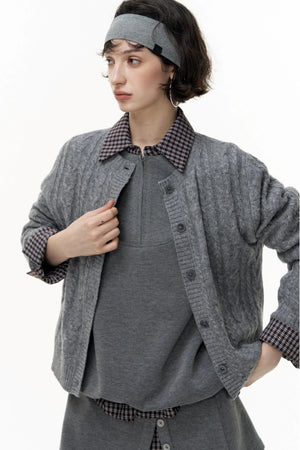 Patchwork Pullover Sweatshirt Set-Up