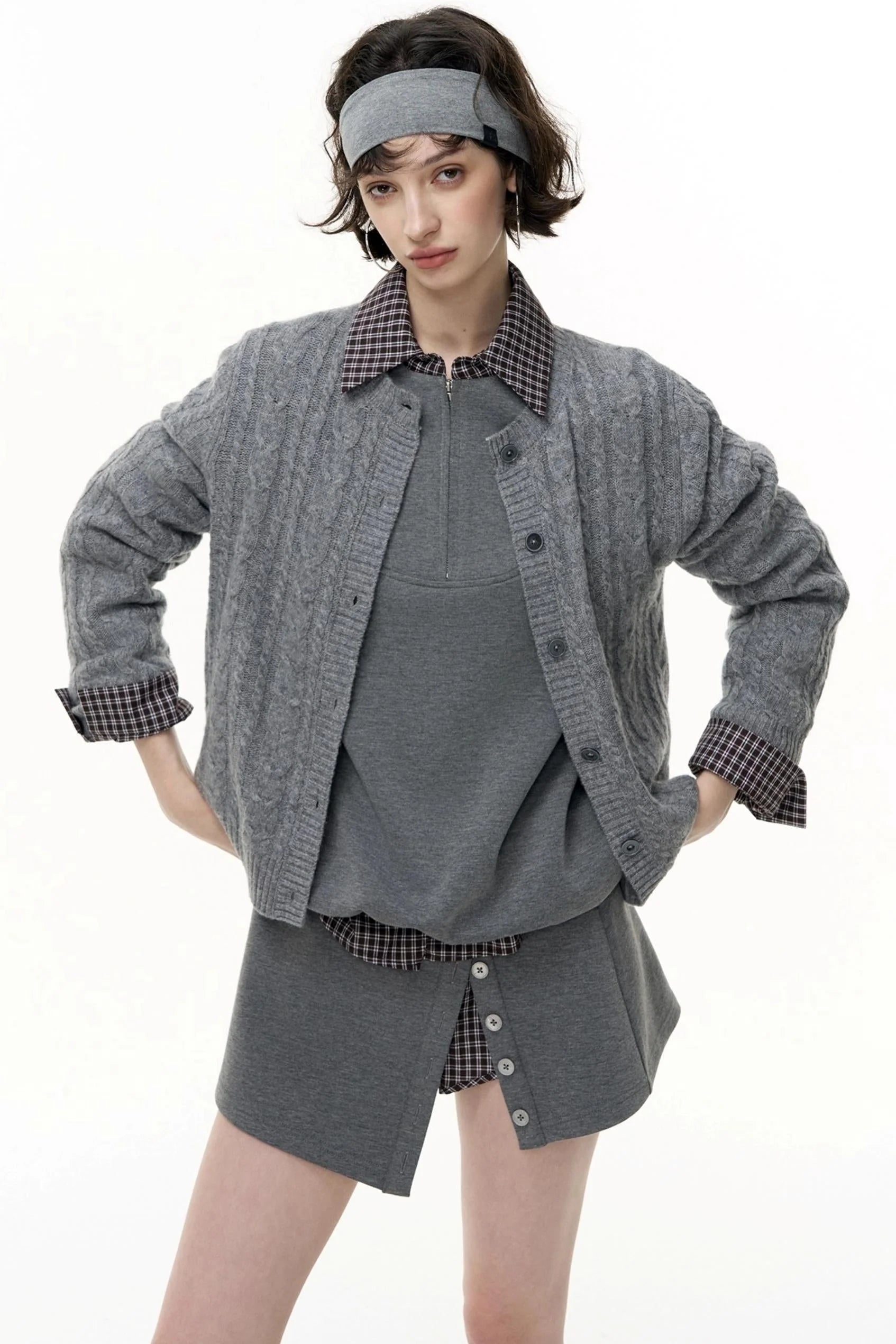 Patchwork Pullover Sweatshirt Set-Up