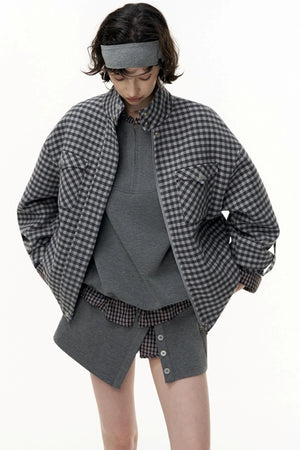 Patchwork Pullover Sweatshirt Set-Up