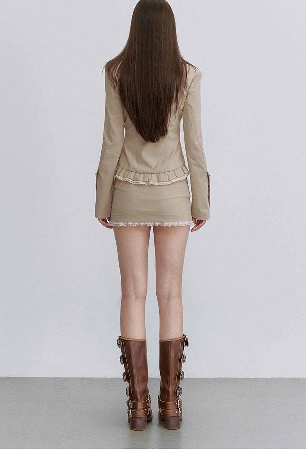 Patchwork Ruffled Mesh Jacket