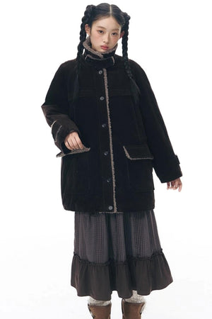 Patchwork Ruffled Umbrella Skirt