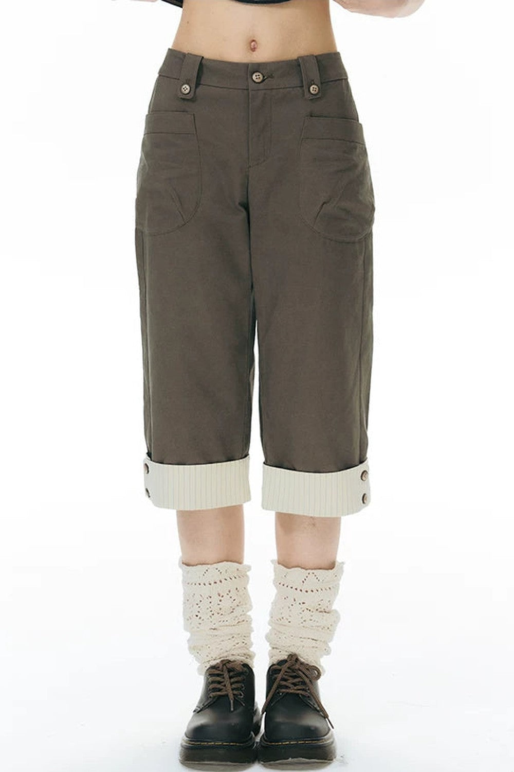 Patchwork Straight Leg Pants