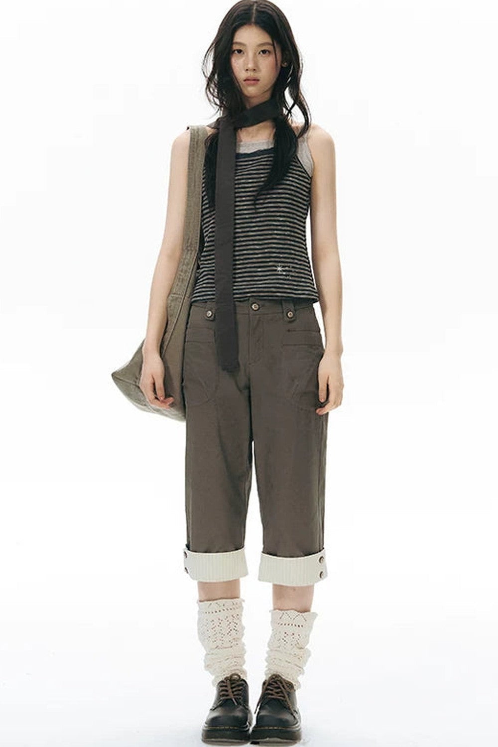 Patchwork Straight Leg Pants
