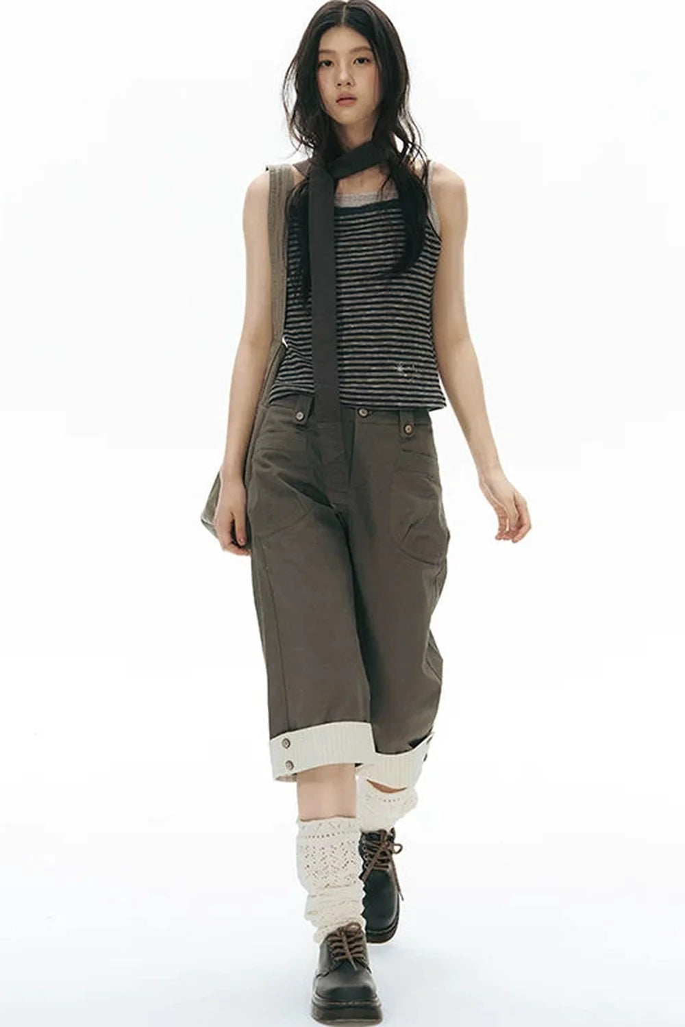 Patchwork Straight Leg Pants