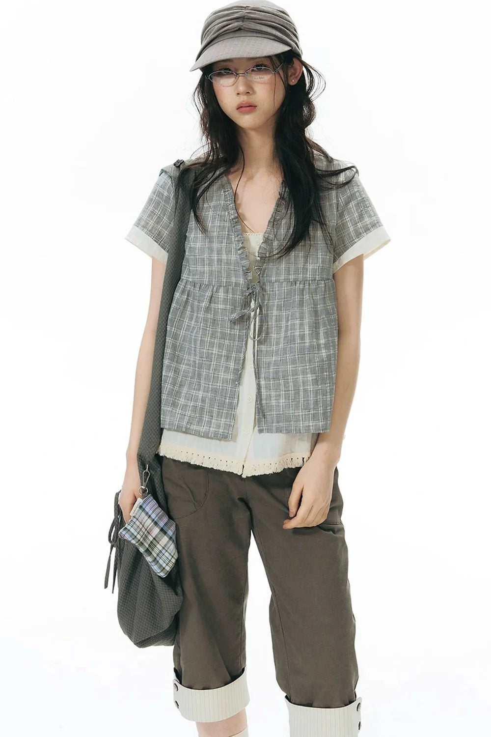 Patchwork Straight Leg Pants