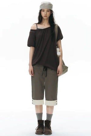 Patchwork Straight Leg Pants