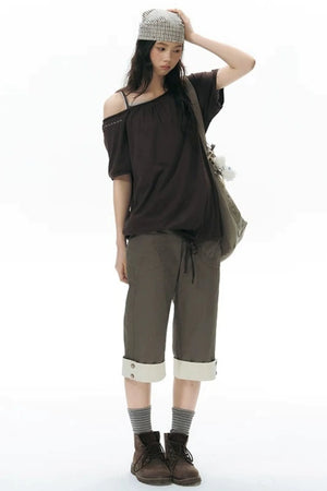 Patchwork Straight Leg Pants