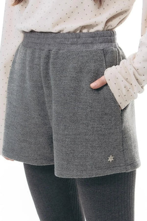 Patchwork Tweed Bootcut Shorts