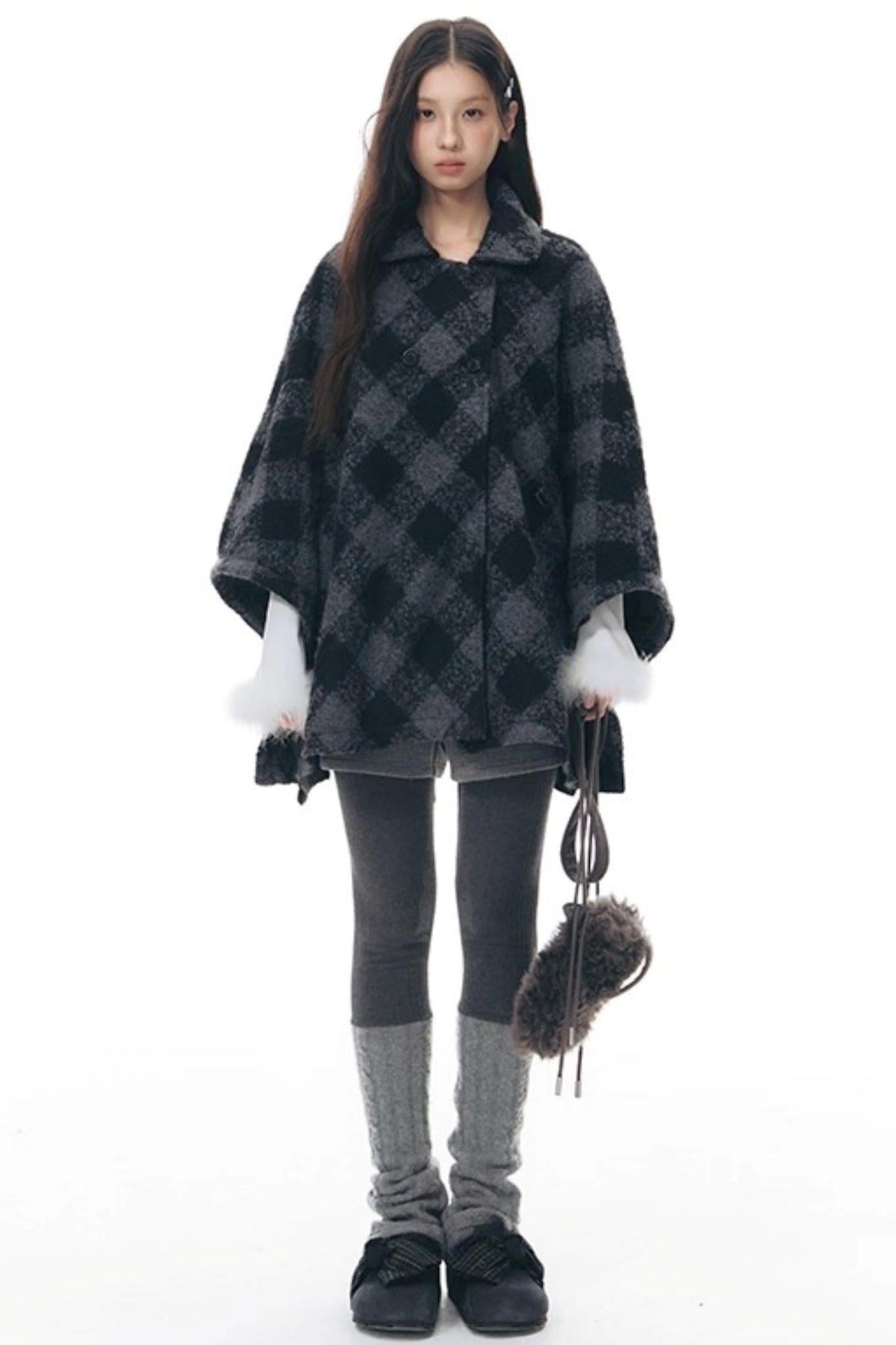 Patchwork Tweed Bootcut Shorts