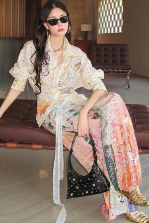 Patchwork Wide Leg Pants