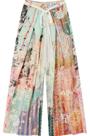 Patchwork Wide Leg Pants