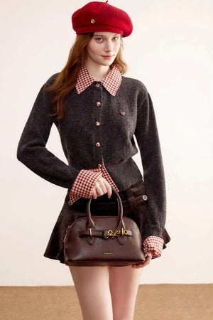 Patchwork Wool Cardigan Sweater
