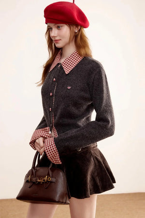 Patchwork Wool Cardigan Sweater