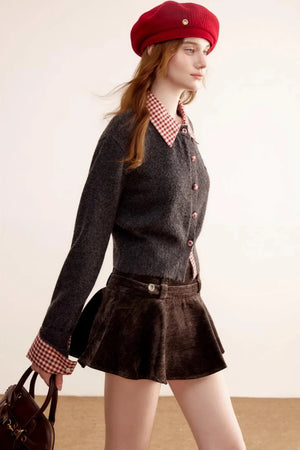 Patchwork Wool Cardigan Sweater