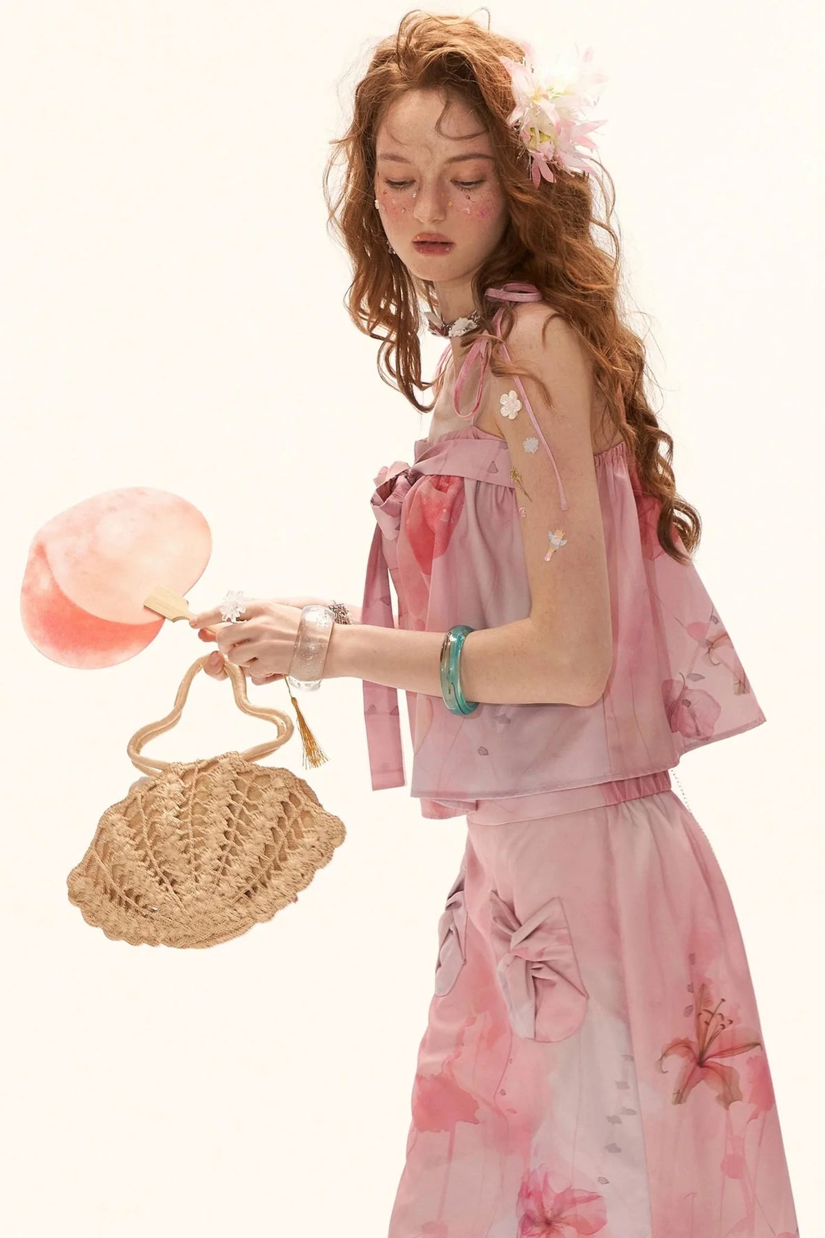Peach Bow Tube Top Set-Up