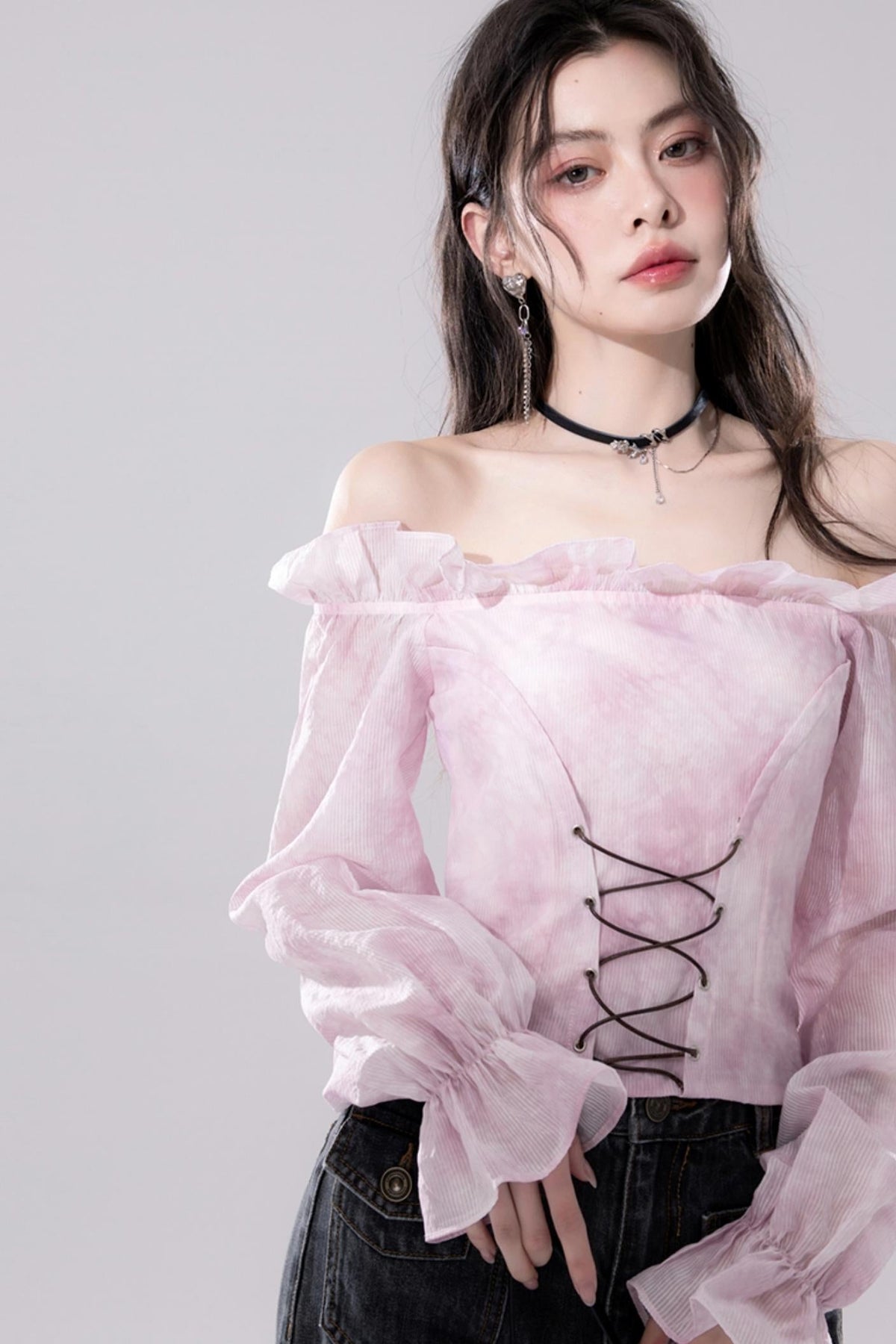 Peach One-Shoulder Top