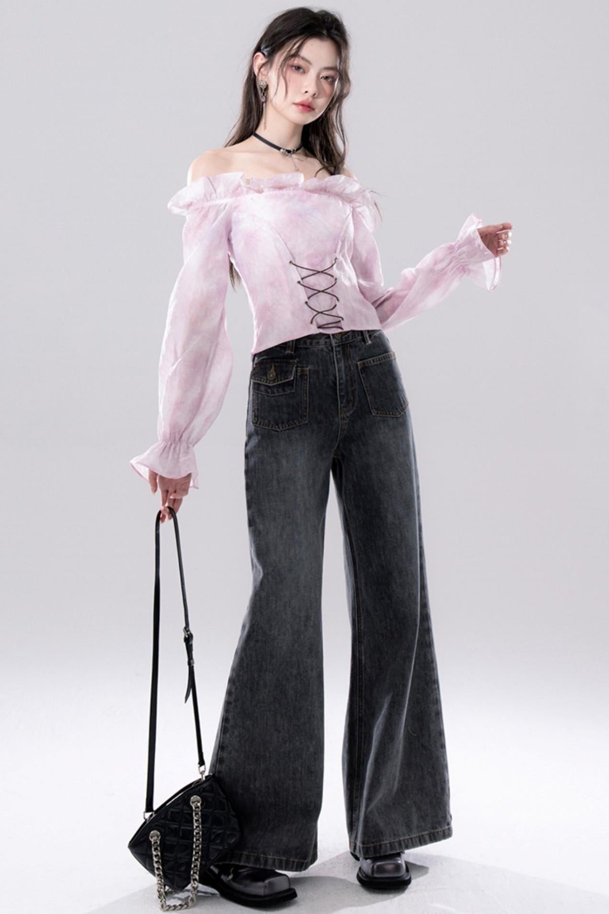 Peach One-Shoulder Top