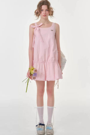Peach Soda Lace-Up Camisole Dress