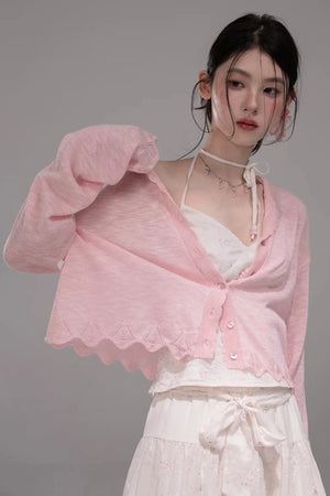 Peach Star Knit Cardigan