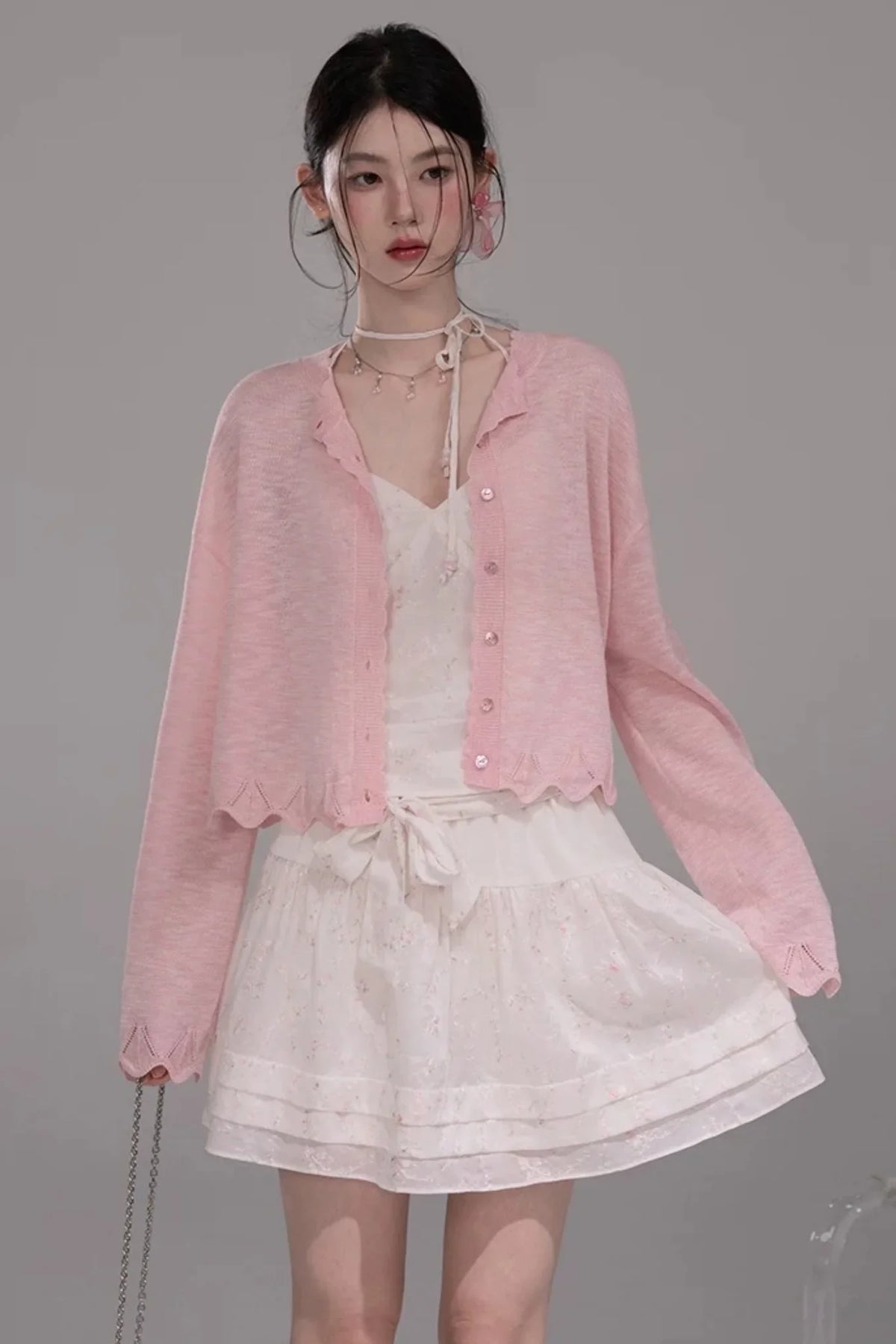 Peach Star Knit Cardigan