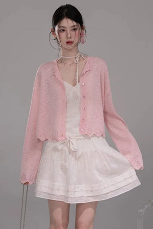 Peach Star Knit Cardigan