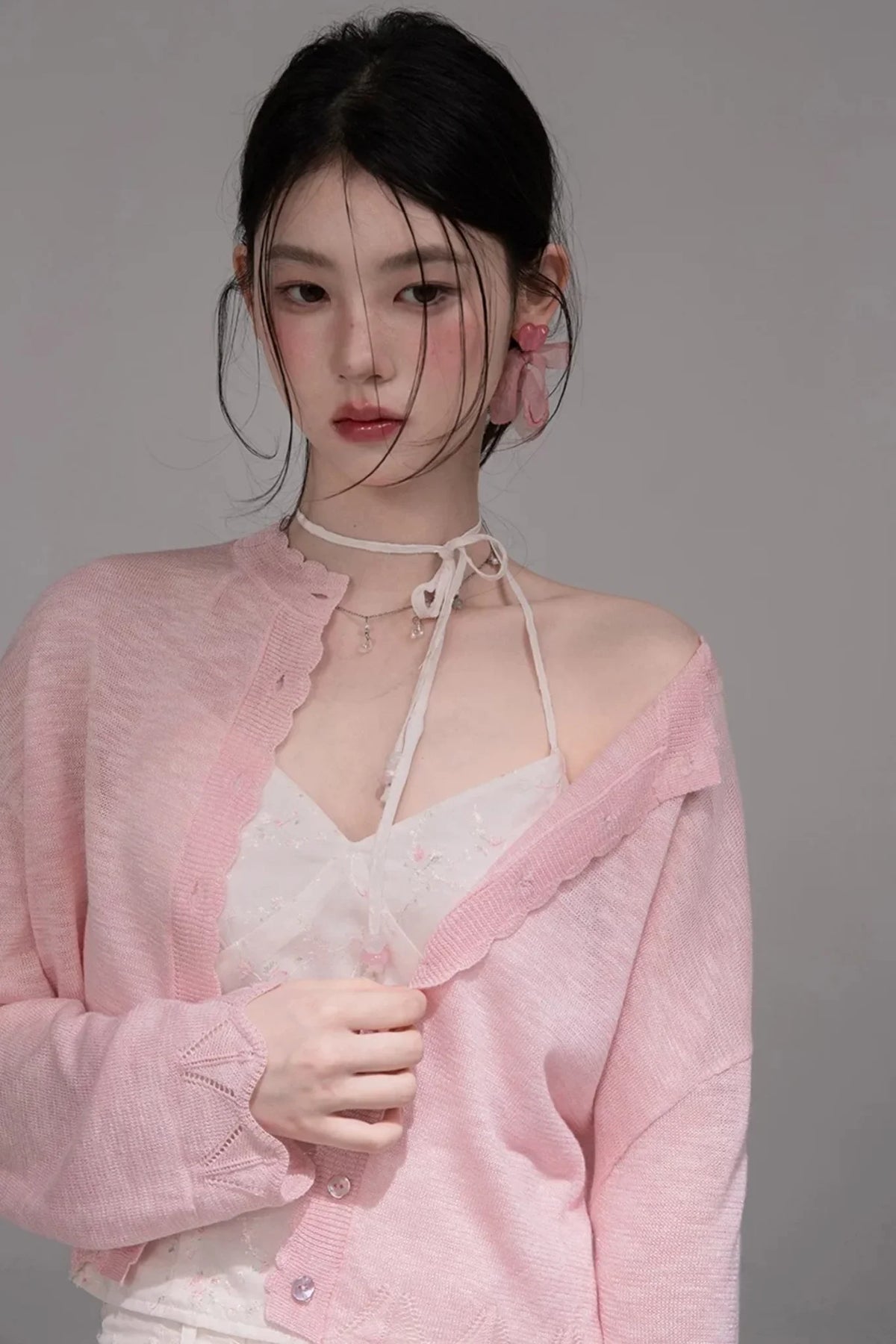 Peach Star Knit Cardigan