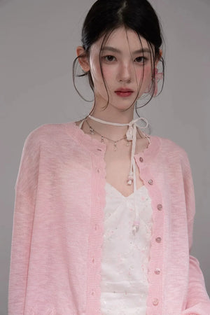 Peach Star Knit Cardigan