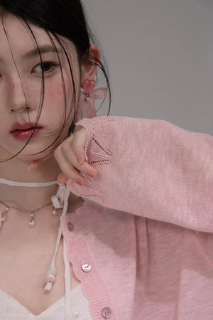Peach Star Knit Cardigan