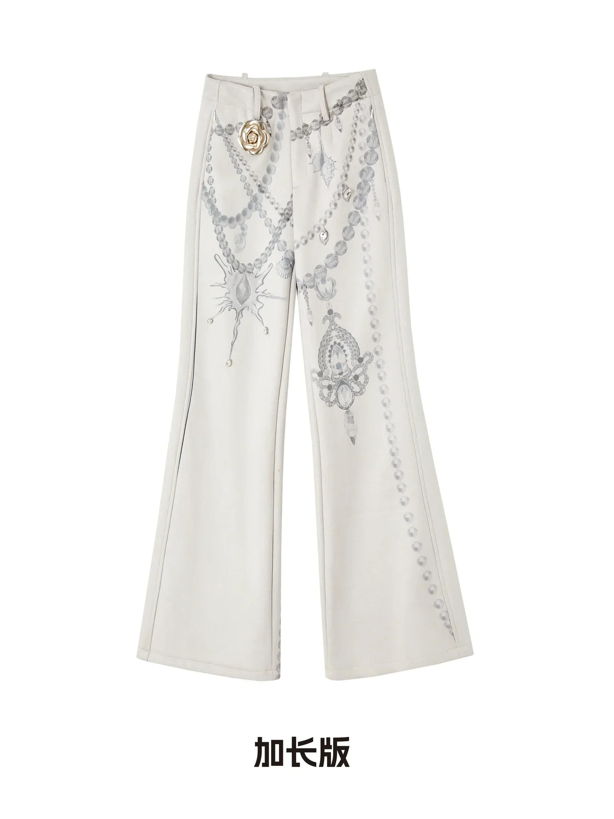 Pearl Print Fleece-Lined Pants