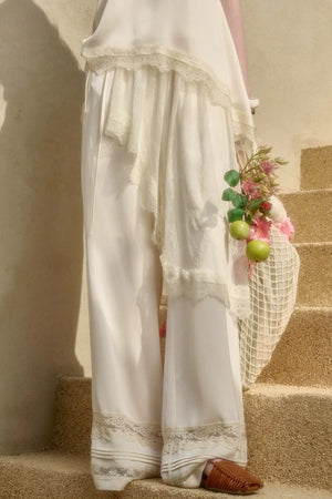 Pearl Satin Lace Suit Set-Up