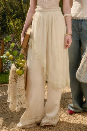 Pearl Satin Lace Suit Set-Up