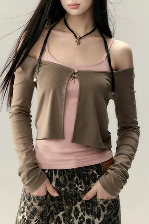 Pendant Blouse Vest Set