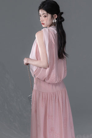 Peony Ribbon Top and Skirt Set