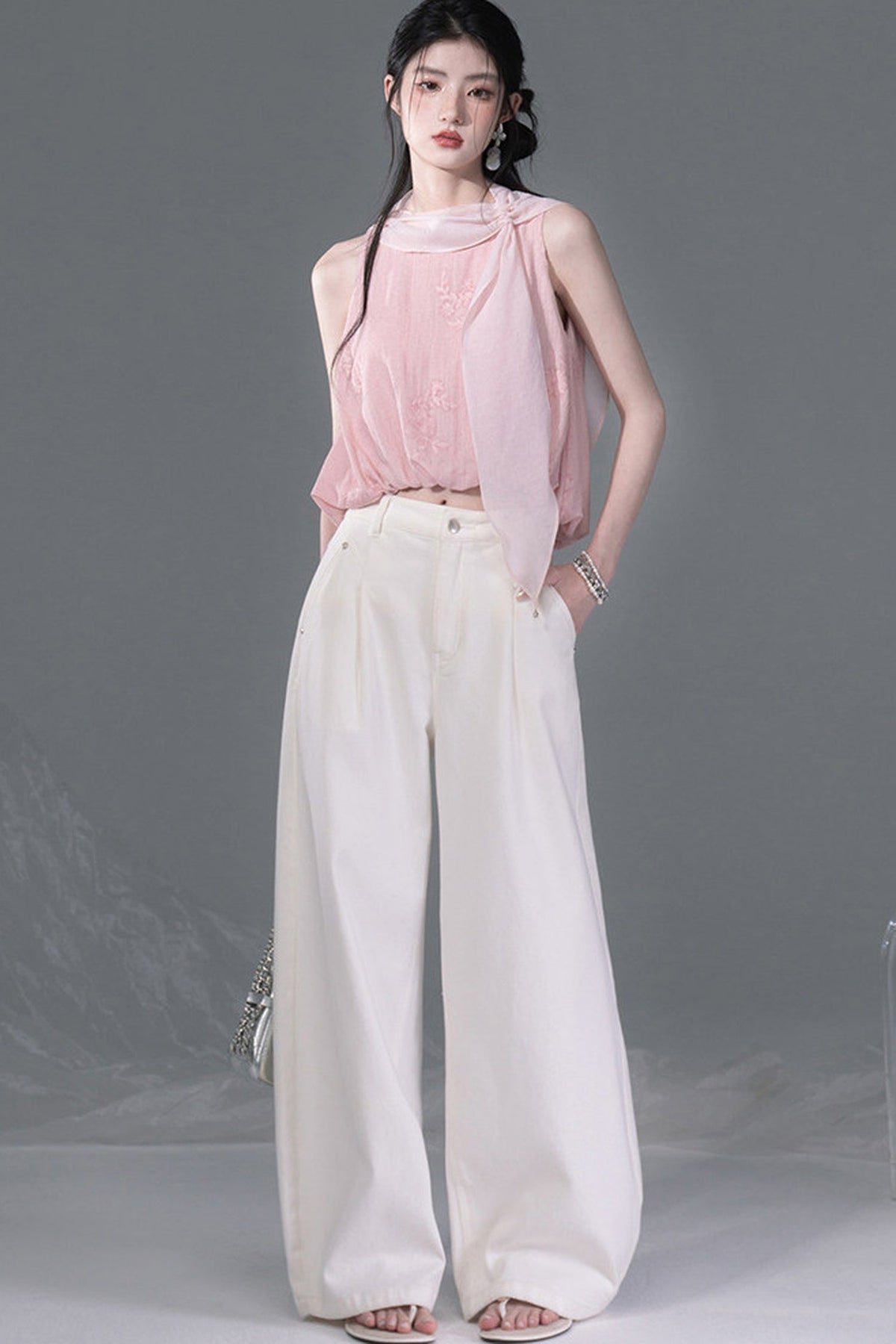 Peony Ribbon Top and Skirt Set