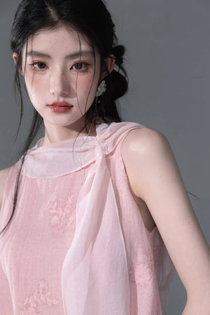Peony Ribbon Top and Skirt Set