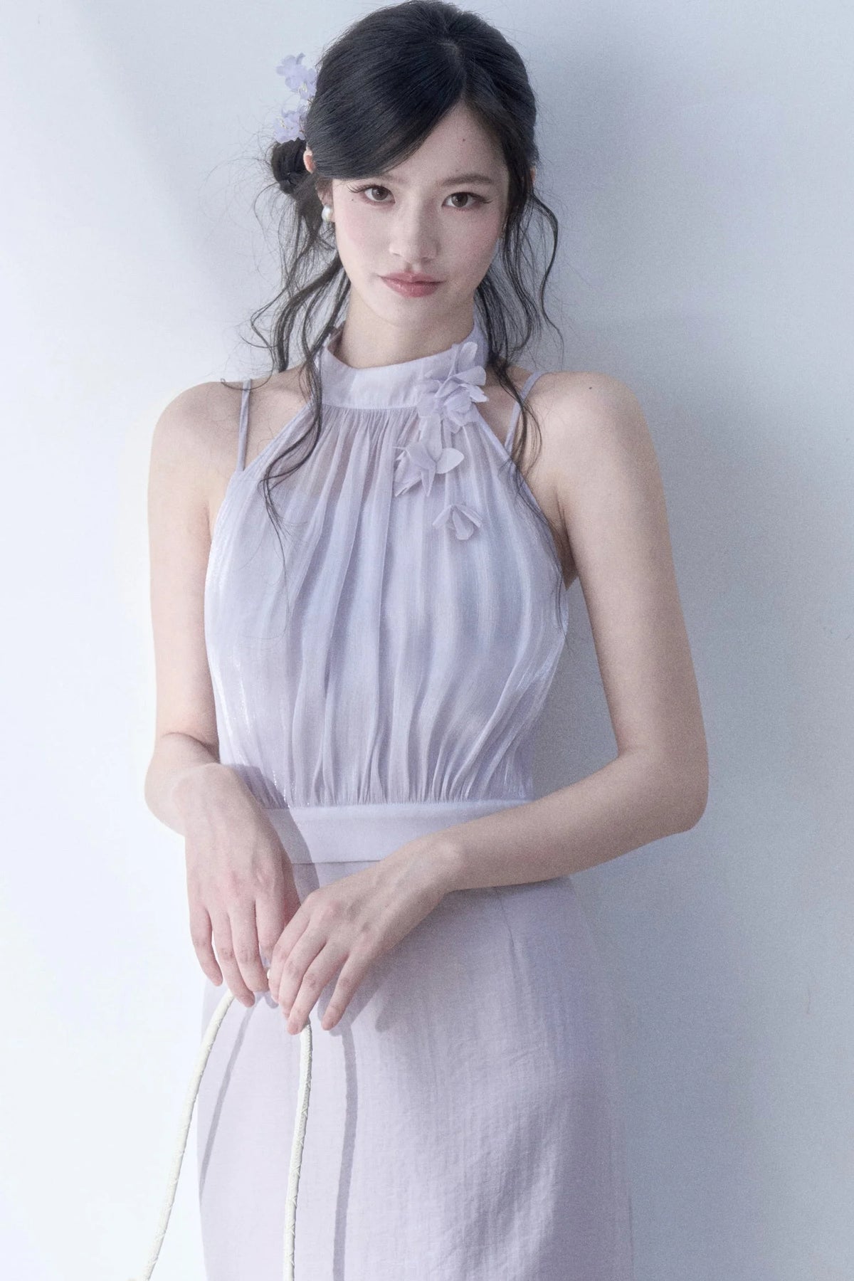 Petal Flutter Sleeve Top and Long Dress