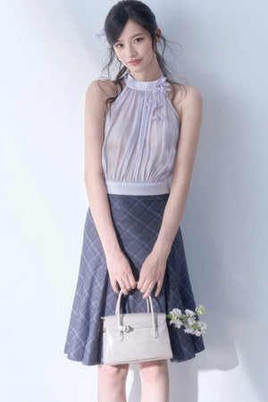 Petal Flutter Sleeve Top and Long Dress