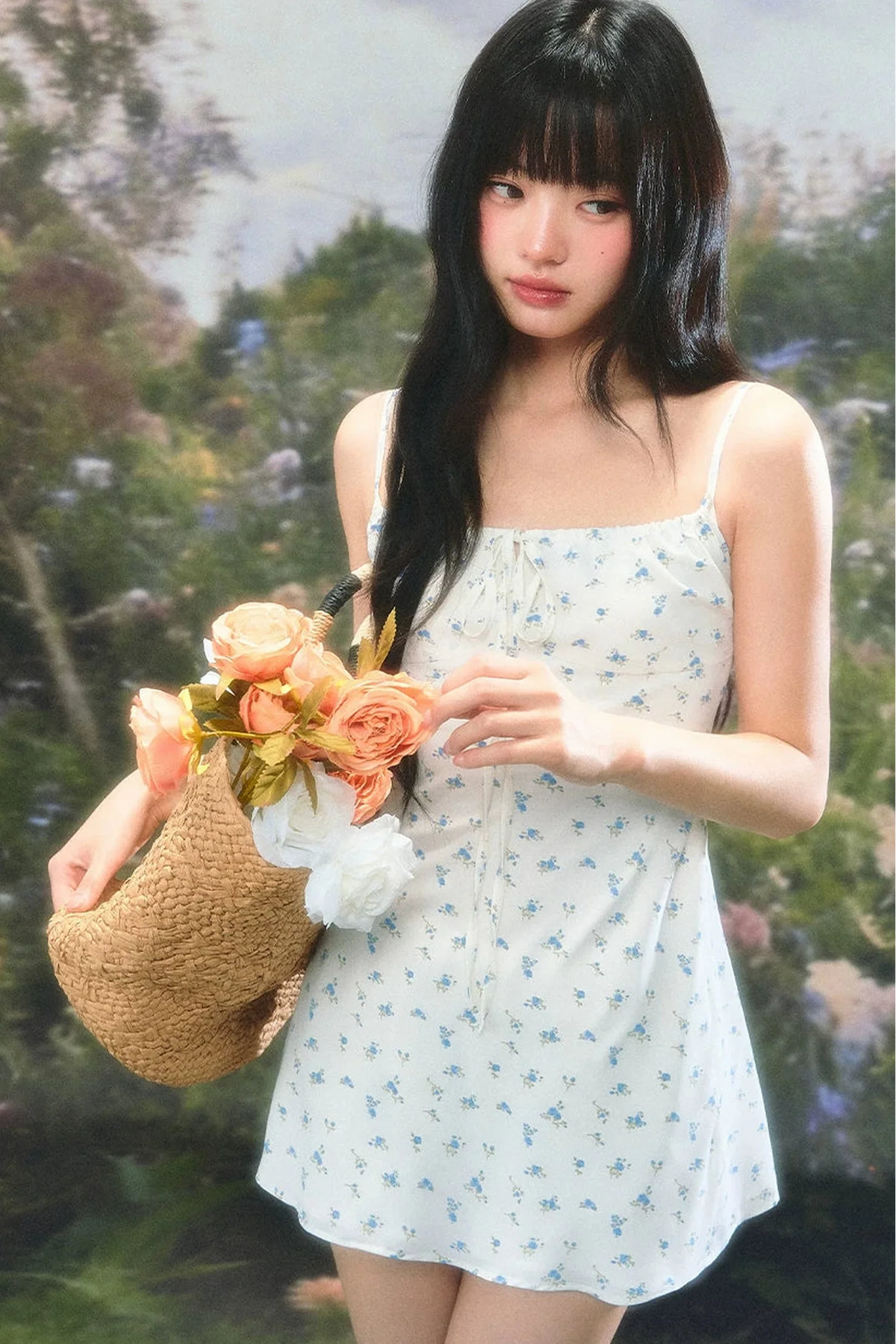 Petite Floral Spaghetti Dress