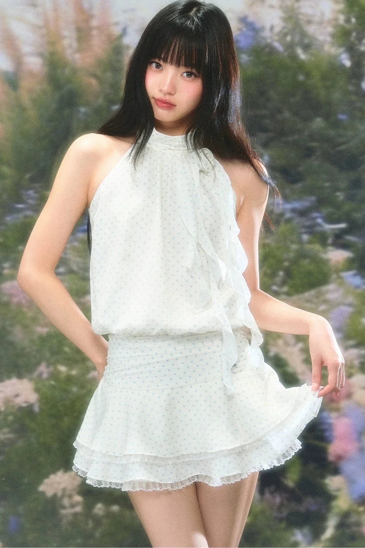 Petite Polka Dot Halter Dress Set-Up