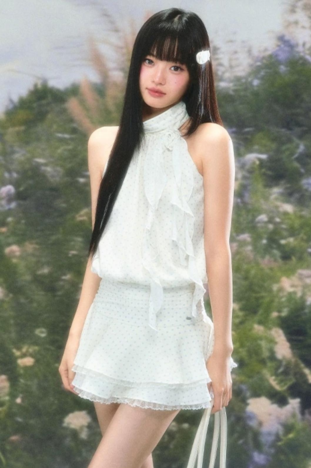 Petite Polka Dot Halter Dress Set-Up