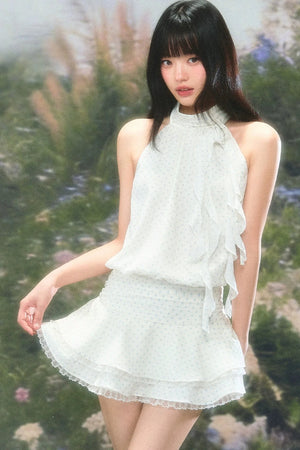 Petite Polka Dot Halter Dress Set-Up