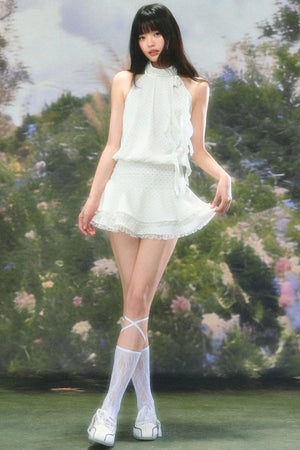 Petite Polka Dot Halter Dress Set-Up