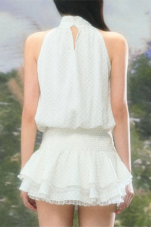 Petite Polka Dot Halter Dress Set-Up